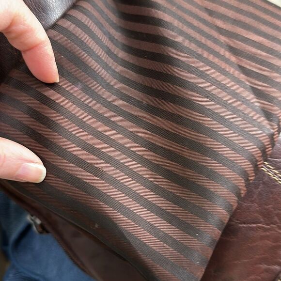 Jack Georges Voyager Convertible Distressed Backpack Crossbody Bag Brn Leather - Picture 14 of 17